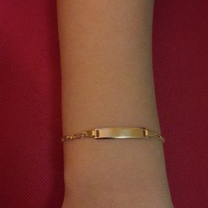 Real Gold 18K Bar Bracelet For Kids Unisex